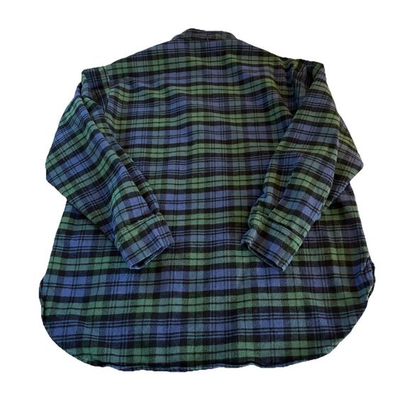 Vermont Flannel Co Unisex Black Watch Plaid Henley Oversized XS USA Made - Picture 9 of 14